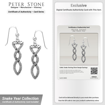 A beautiful renewal ~ Celtic Snake Sterling Silver Dangle Earrings TER509